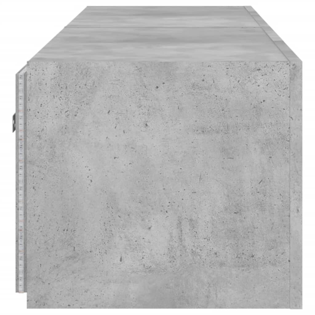 Meubles TV muraux et lumières LED 2pcs gris béton 80x35x31 cm - XIOS