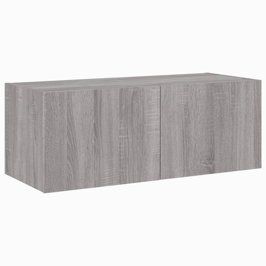 Meuble TV mural avec lumières LED sonoma gris 80x35x31 cm - XIOS