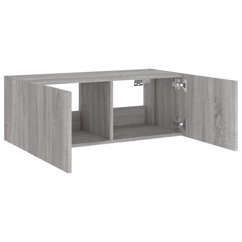 Meuble TV mural avec lumières LED sonoma gris 80x35x31 cm - XIOS