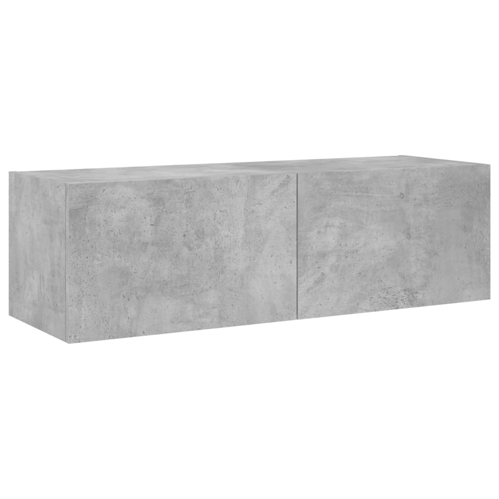 Meuble TV mural avec lumières LED gris béton 100x35x31 cm - XIOS