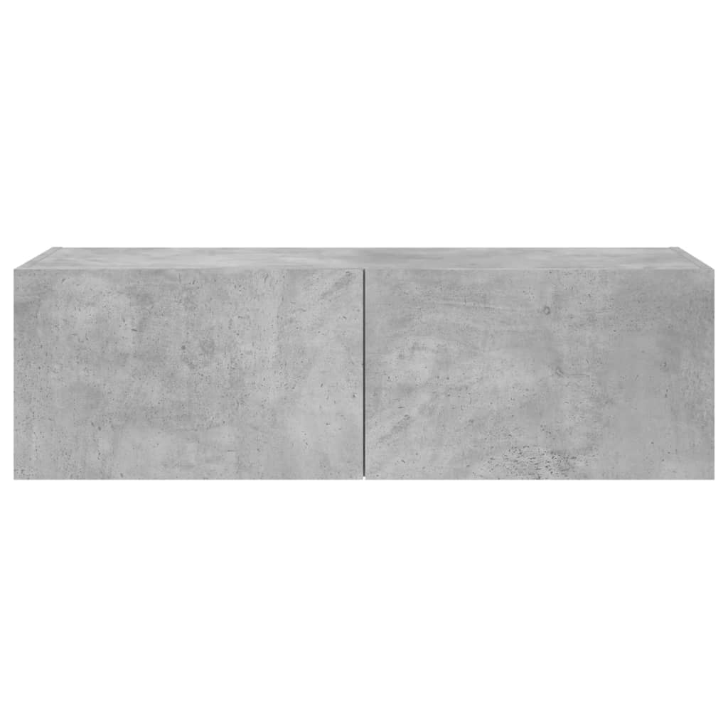 Meuble TV mural avec lumières LED gris béton 100x35x31 cm - XIOS