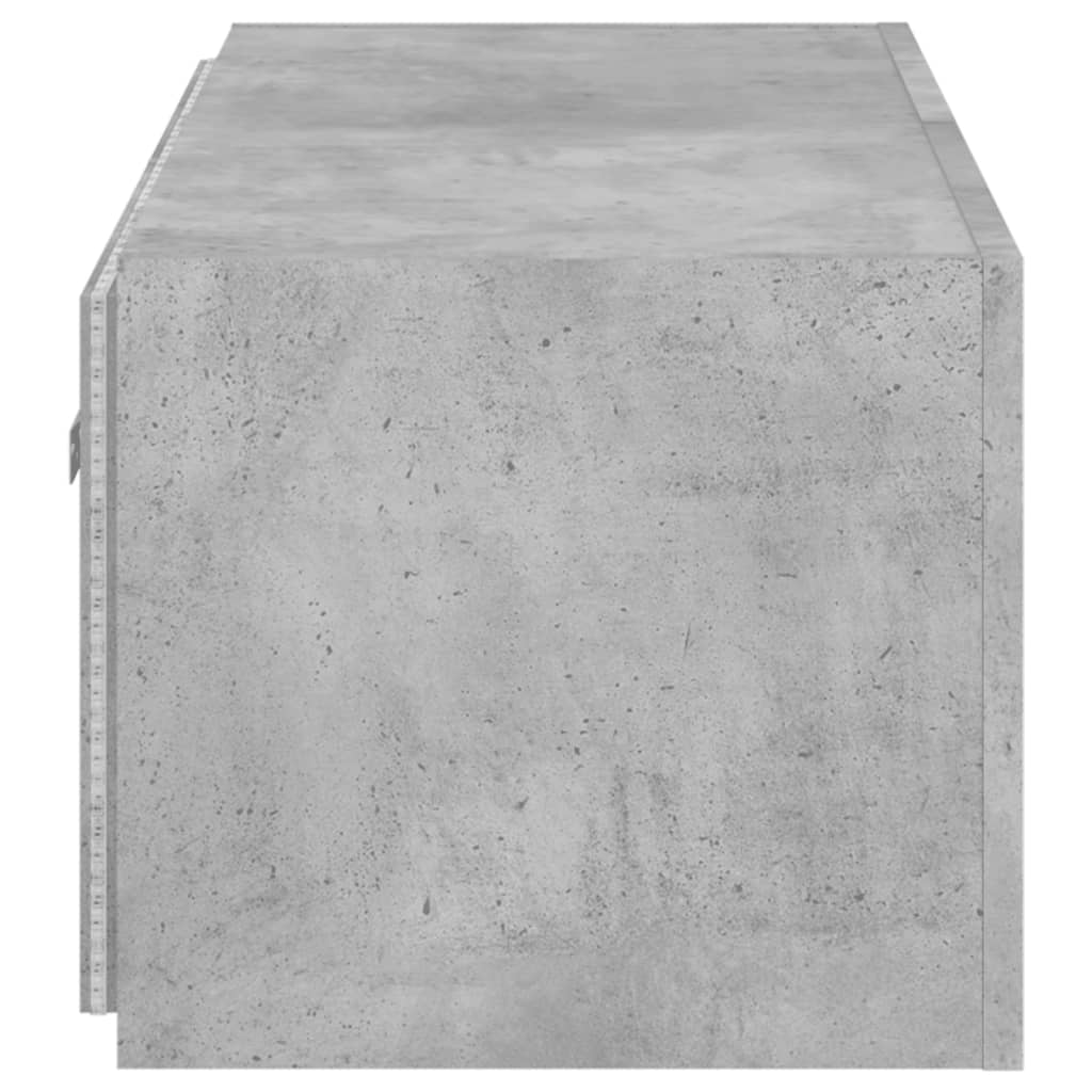 Meuble TV mural avec lumières LED gris béton 100x35x31 cm - XIOS