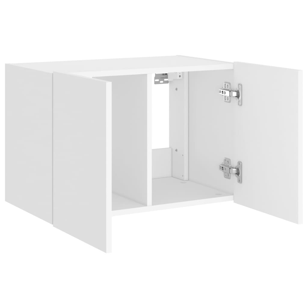 Meuble TV mural avec lumières LED blanc 60x35x41 cm - XIOS