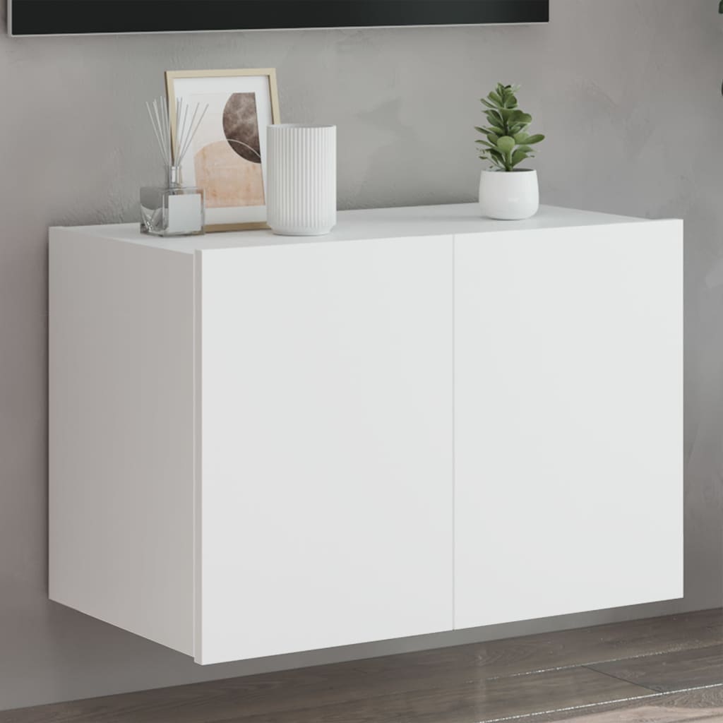 Meuble TV mural avec lumières LED blanc 60x35x41 cm - XIOS