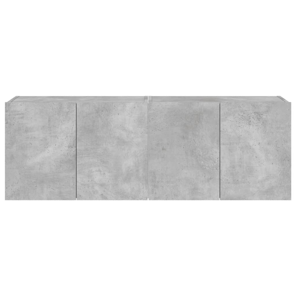 Meubles TV muraux et lumières LED 2pcs gris béton 60x35x41 cm - XIOS