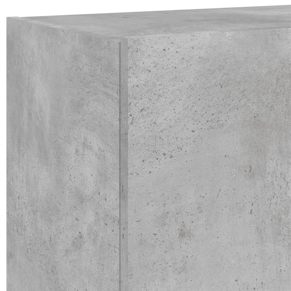 Meubles TV muraux et lumières LED 2pcs gris béton 60x35x41 cm - XIOS