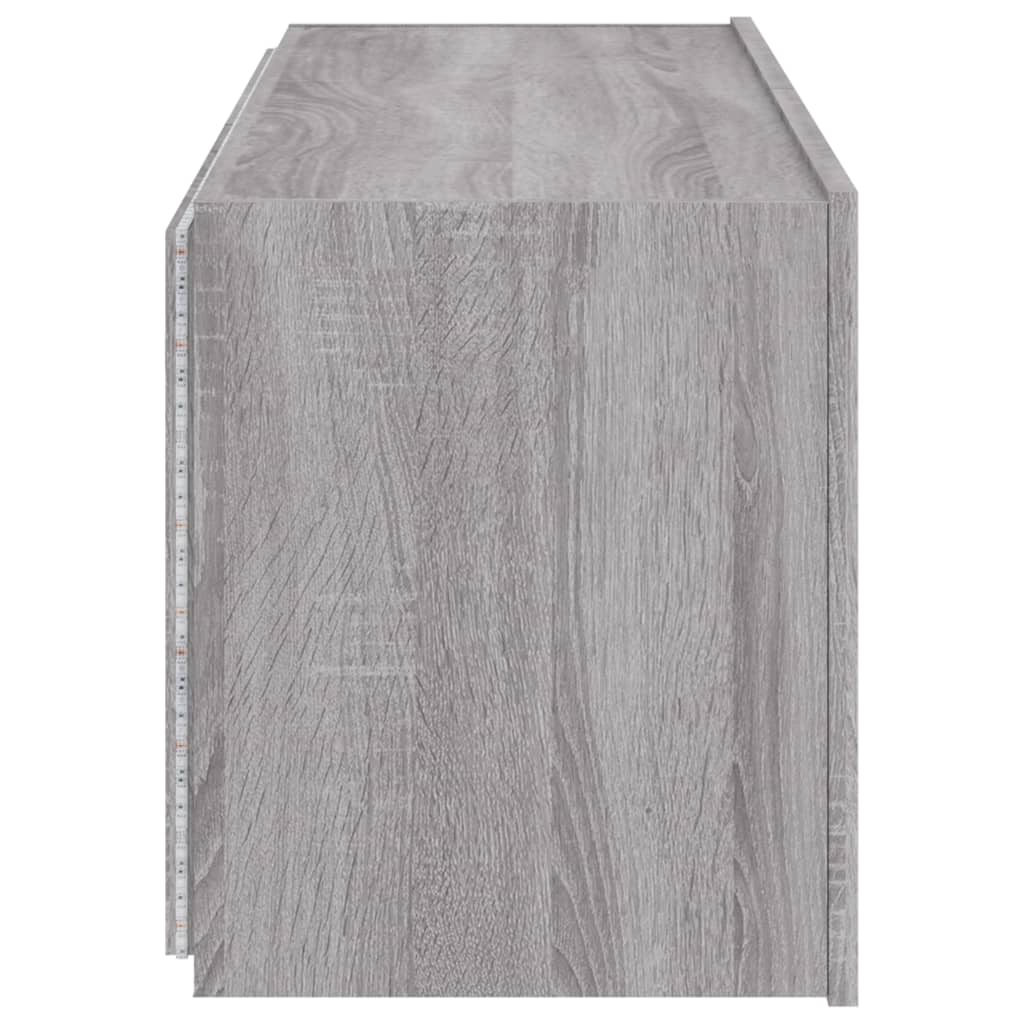 Meubles TV muraux et lumières LED 2pcs sonoma gris 60x35x41 cm - XIOS