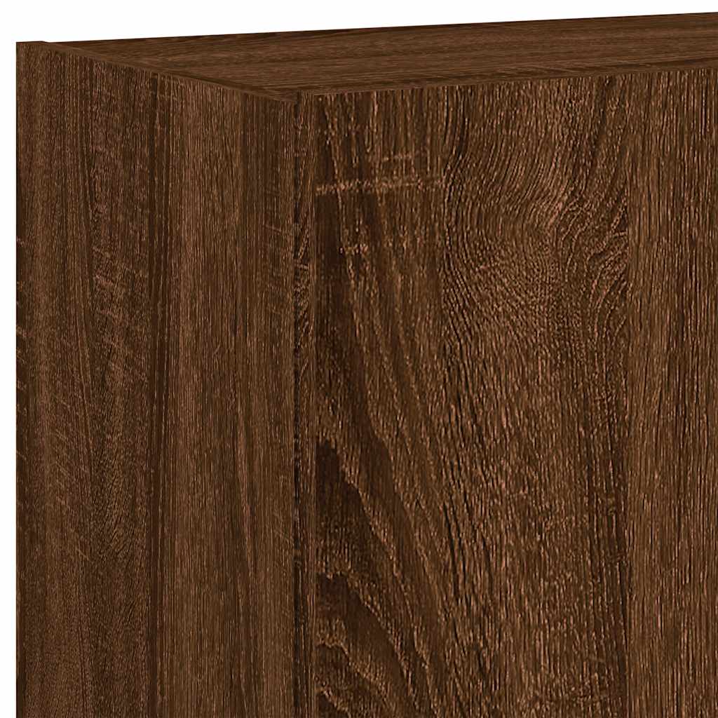 Meubles TV muraux lumières LED 2 pcs chêne marron 60x35x41 cm - XIOS