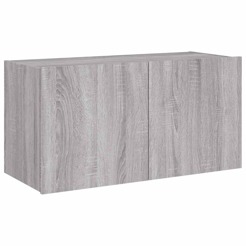 Meuble TV mural avec lumières LED sonoma gris 80x35x41 cm - XIOS