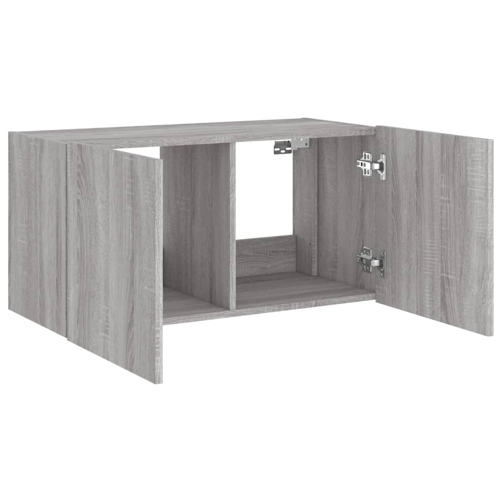 Meuble TV mural avec lumières LED sonoma gris 80x35x41 cm - XIOS