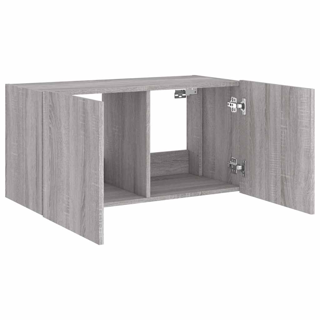 Meuble TV mural avec lumières LED sonoma gris 80x35x41 cm - XIOS