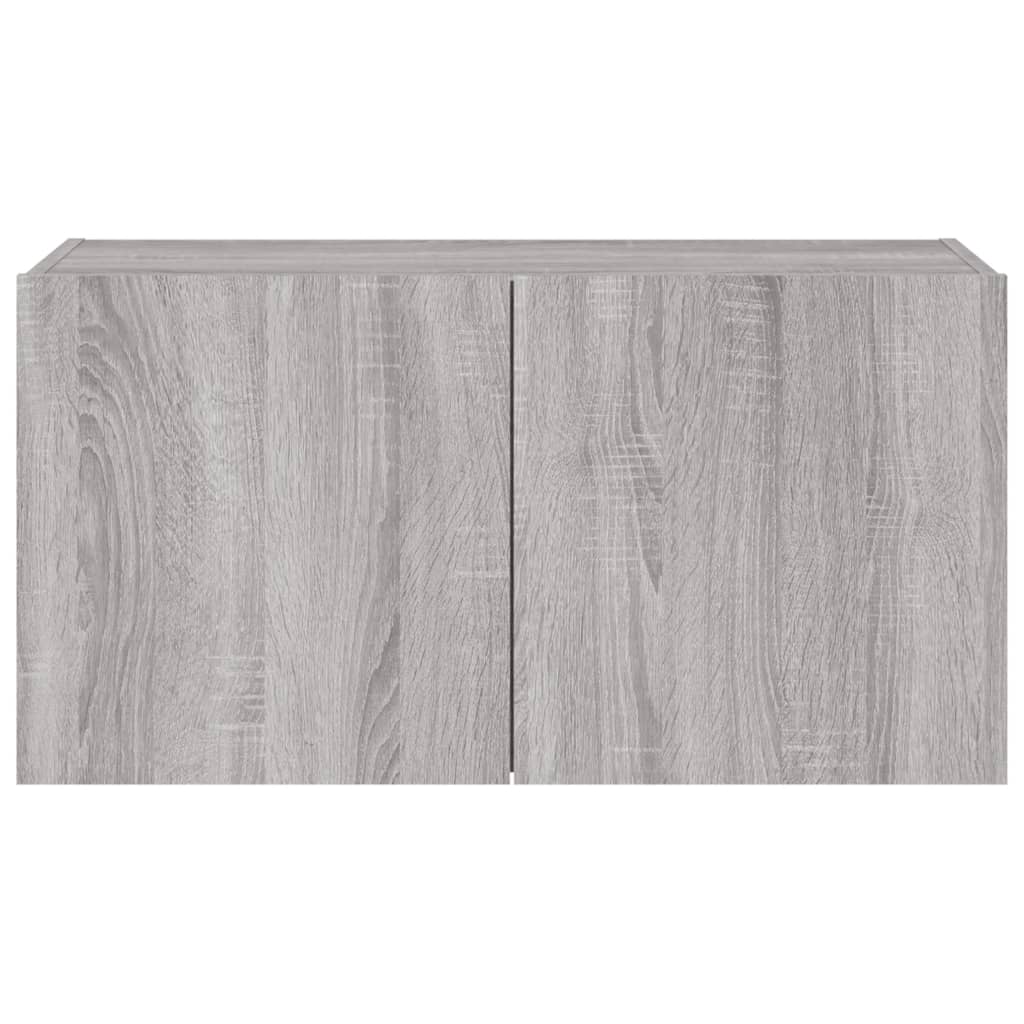 Meuble TV mural avec lumières LED sonoma gris 80x35x41 cm - XIOS