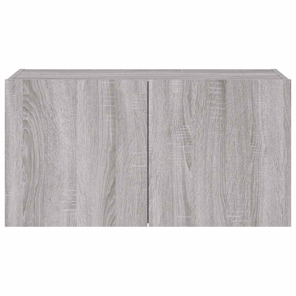 Meuble TV mural avec lumières LED sonoma gris 80x35x41 cm - XIOS