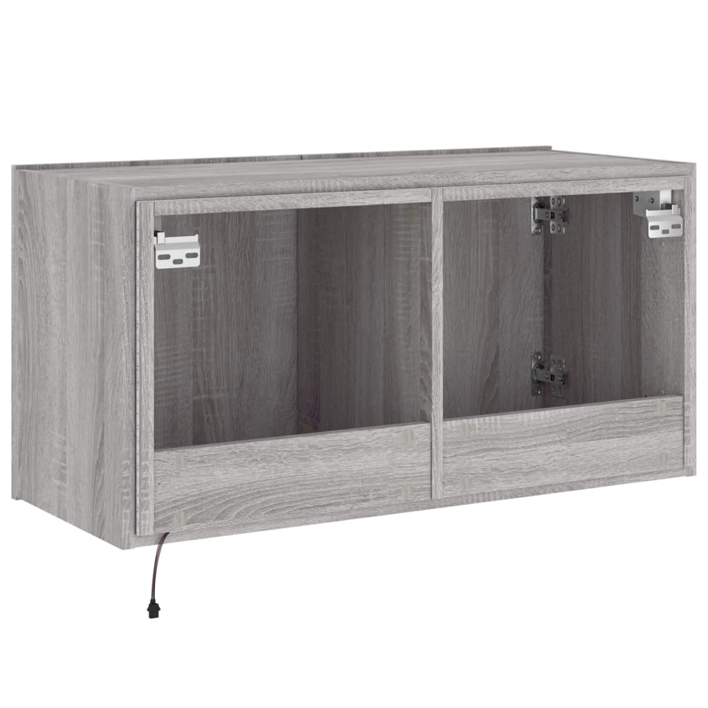 Meuble TV mural avec lumières LED sonoma gris 80x35x41 cm - XIOS