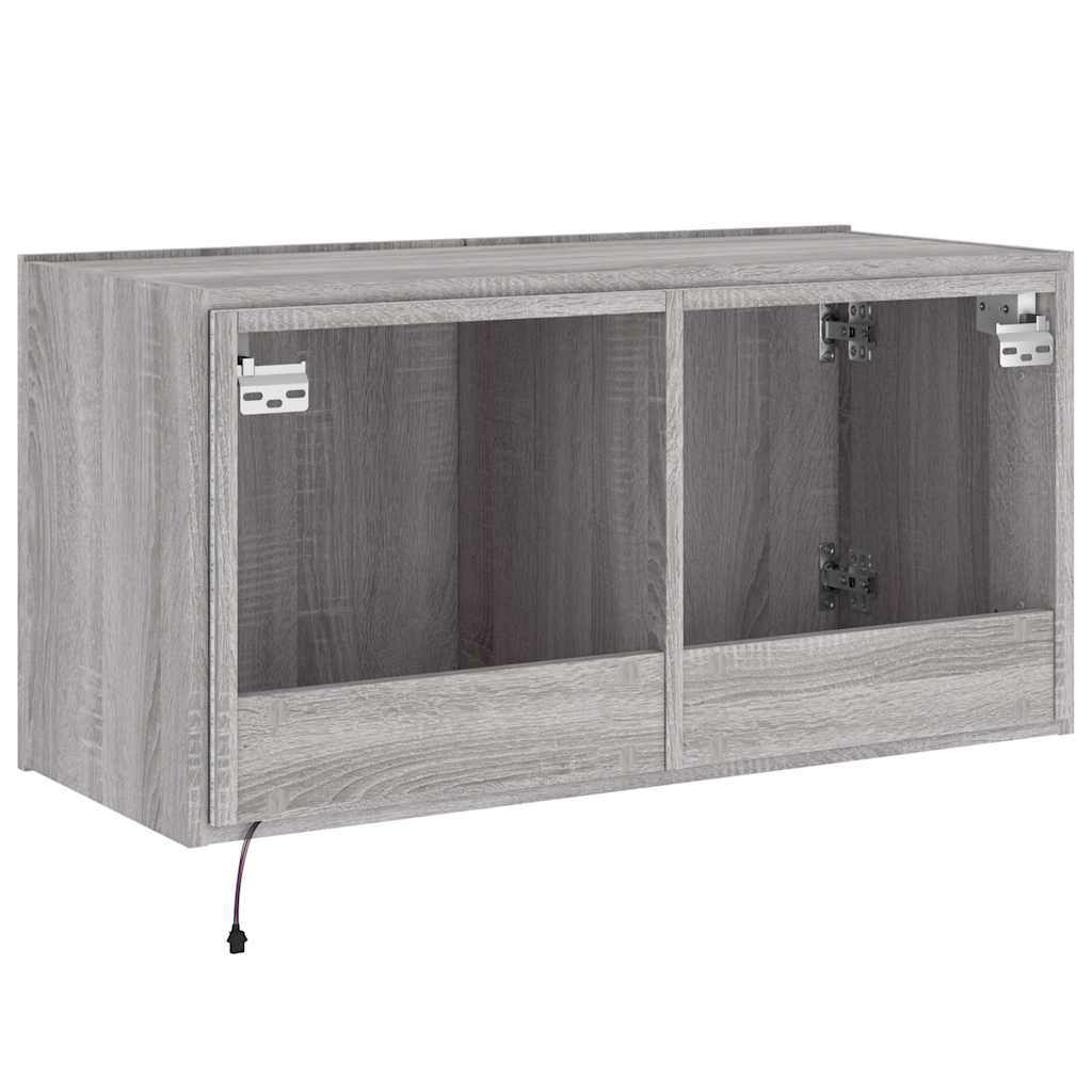 Meuble TV mural avec lumières LED sonoma gris 80x35x41 cm - XIOS