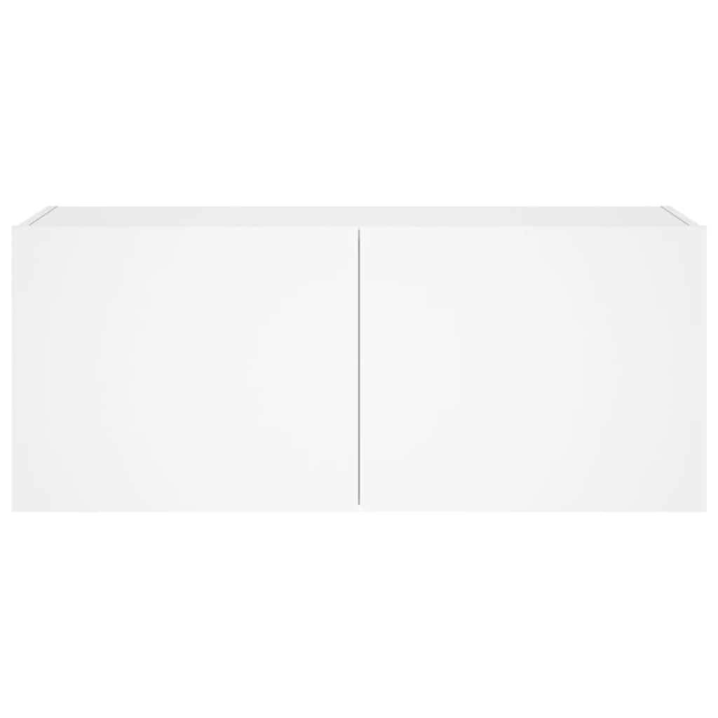 Meuble TV mural avec lumières LED blanc 100x35x41 cm - XIOS