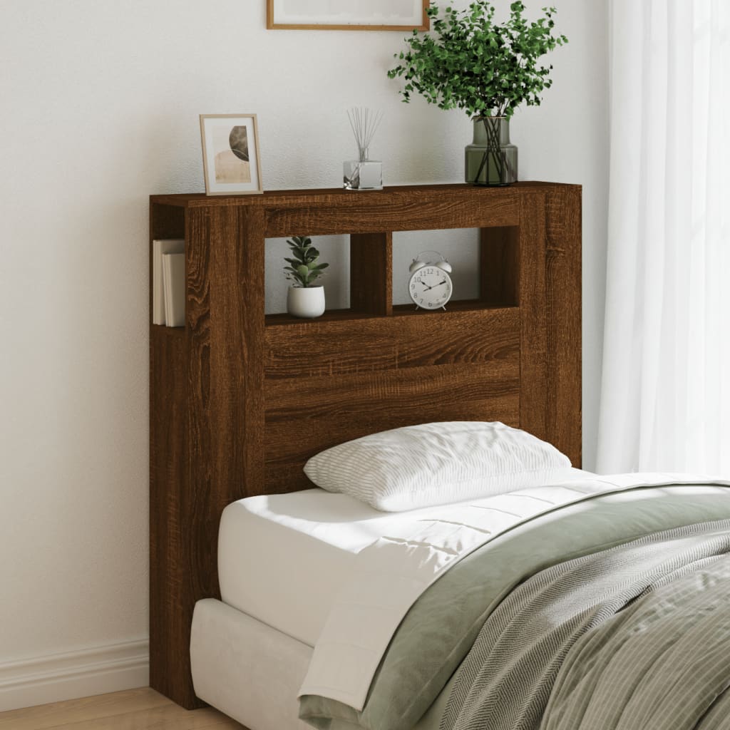 Tête de lit à LED chêne marron 100x18,5x103,5cm bois ingénierie - XIOS