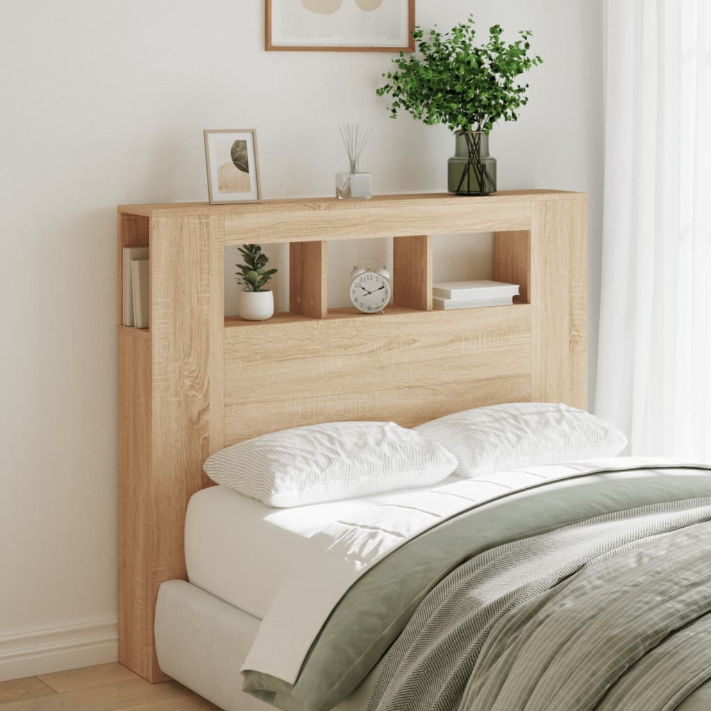 Tête de lit à LED chêne sonoma 120x18,5x103,5cm bois ingénierie - XIOS
