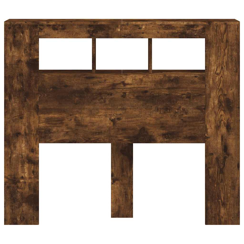 Tête de lit à LED chêne fumé 120x18,5x103,5cm bois d'ingénierie - XIOS