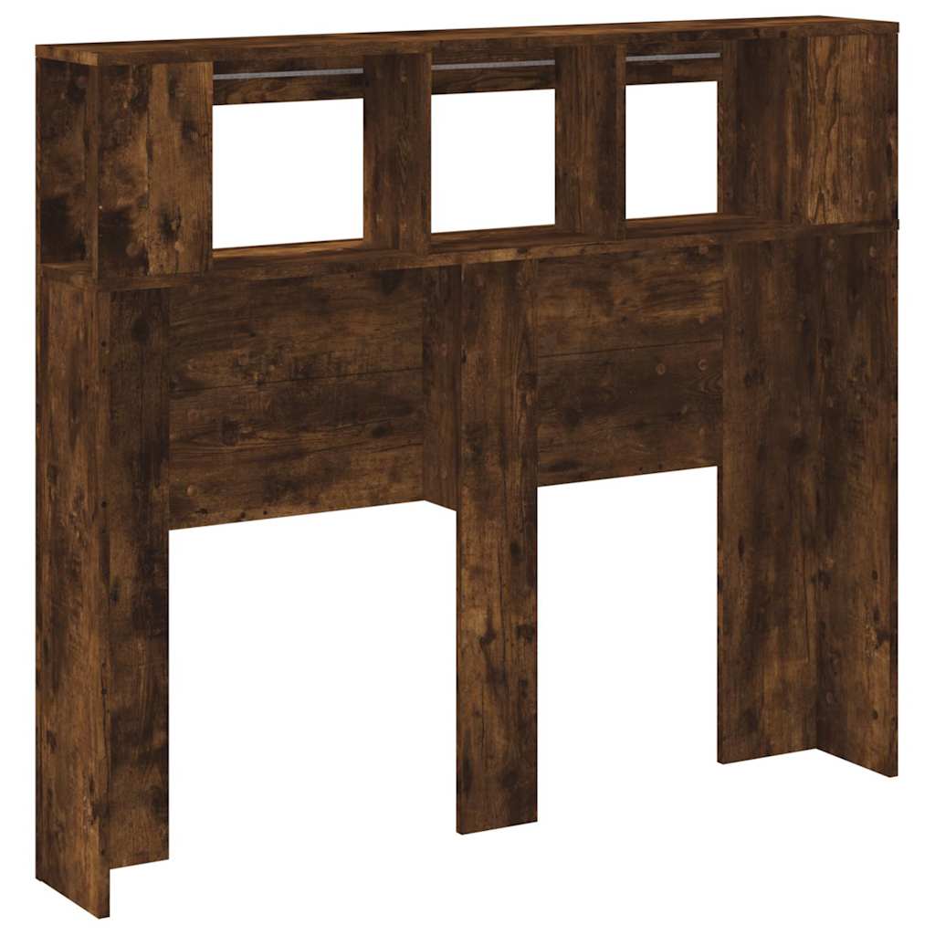 Tête de lit à LED chêne fumé 120x18,5x103,5cm bois d'ingénierie - XIOS