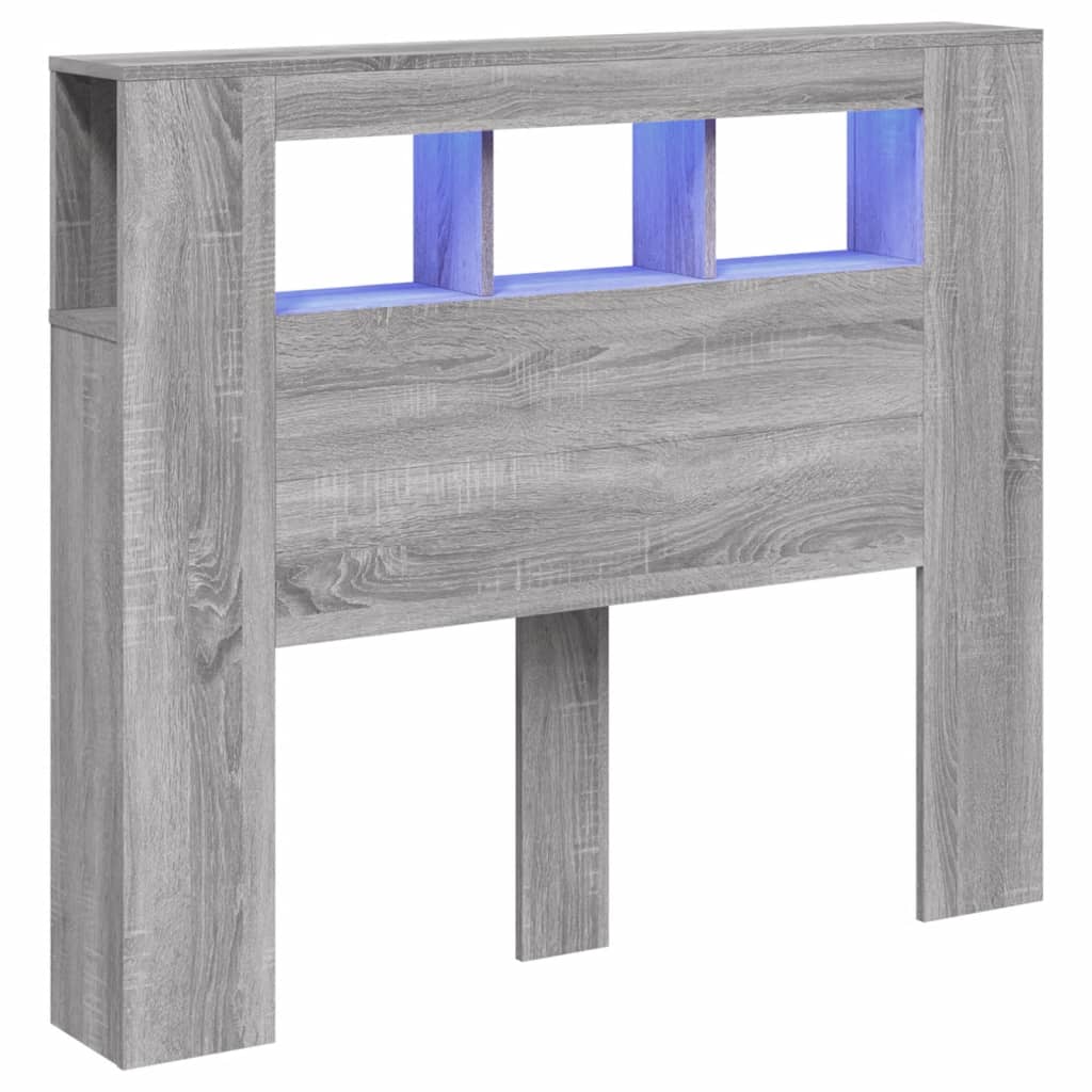 Tête de lit à LED sonoma gris 120x18,5x103,5 cm bois ingénierie - XIOS