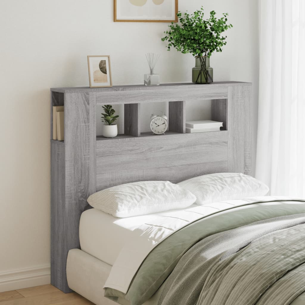 Tête de lit à LED sonoma gris 120x18,5x103,5 cm bois ingénierie - XIOS