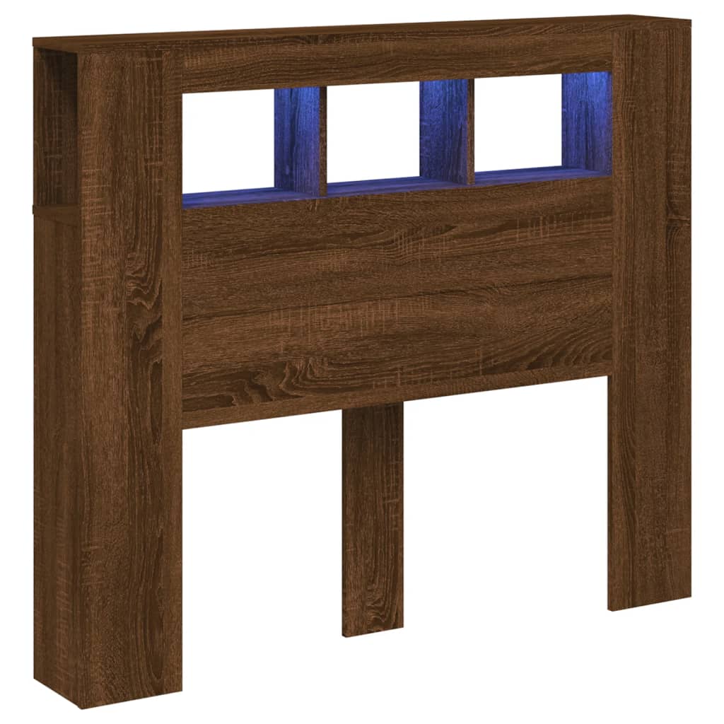 Tête de lit à LED chêne marron 120x18,5x103,5cm bois ingénierie - XIOS