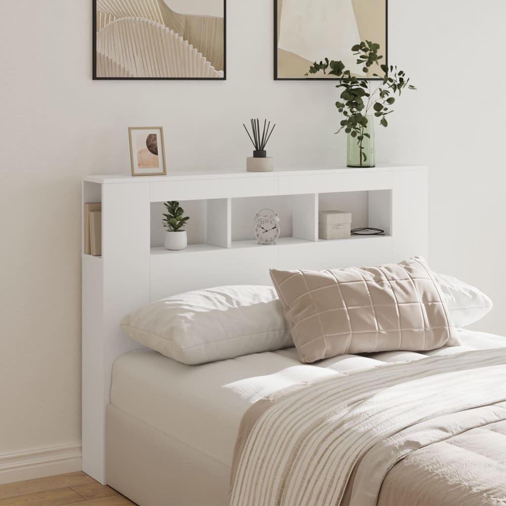 Tête de lit à LED blanc 140x18,5x103,5 cm bois d'ingénierie - XIOS