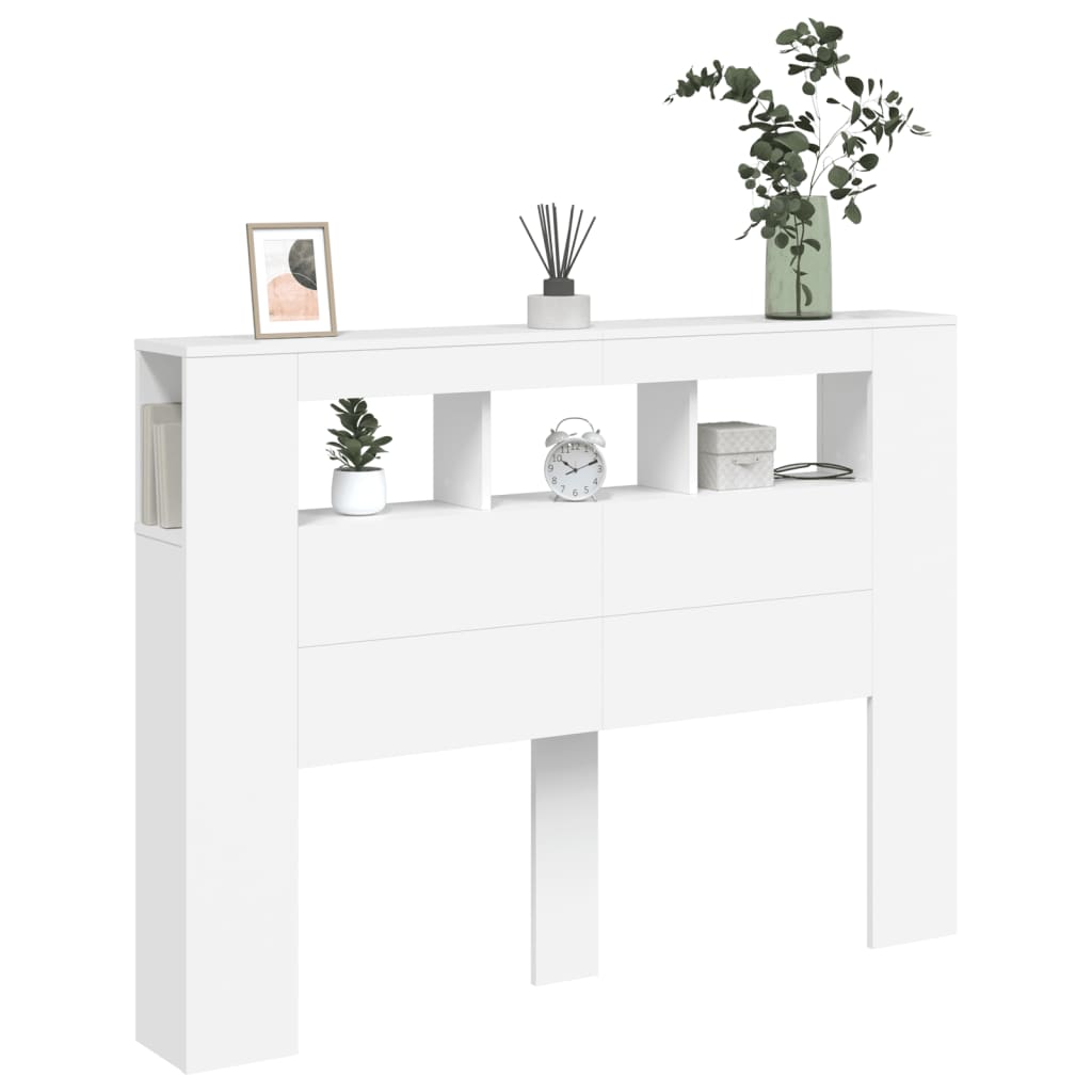 Tête de lit à LED blanc 140x18,5x103,5 cm bois d'ingénierie - XIOS