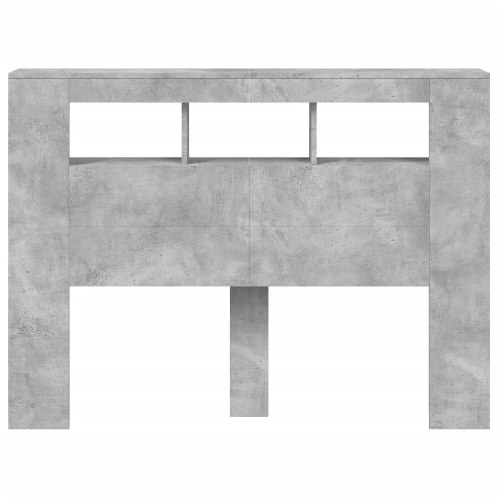 Tête de lit à LED gris béton 140x18,5x103,5cm bois d'ingénierie - XIOS