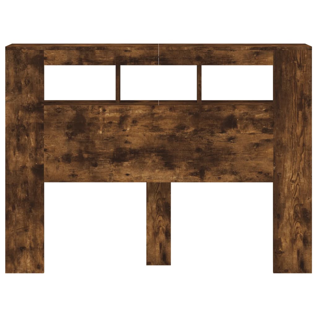 Tête de lit à LED chêne fumé 140x18,5x103,5cm bois d'ingénierie - XIOS