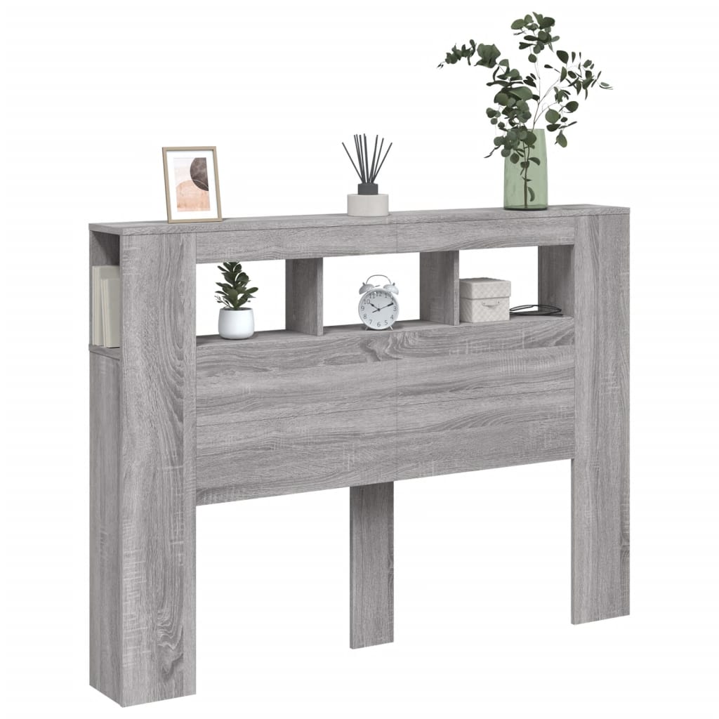 Tête de lit à LED sonoma gris 140x18,5x103,5 cm bois ingénierie - XIOS