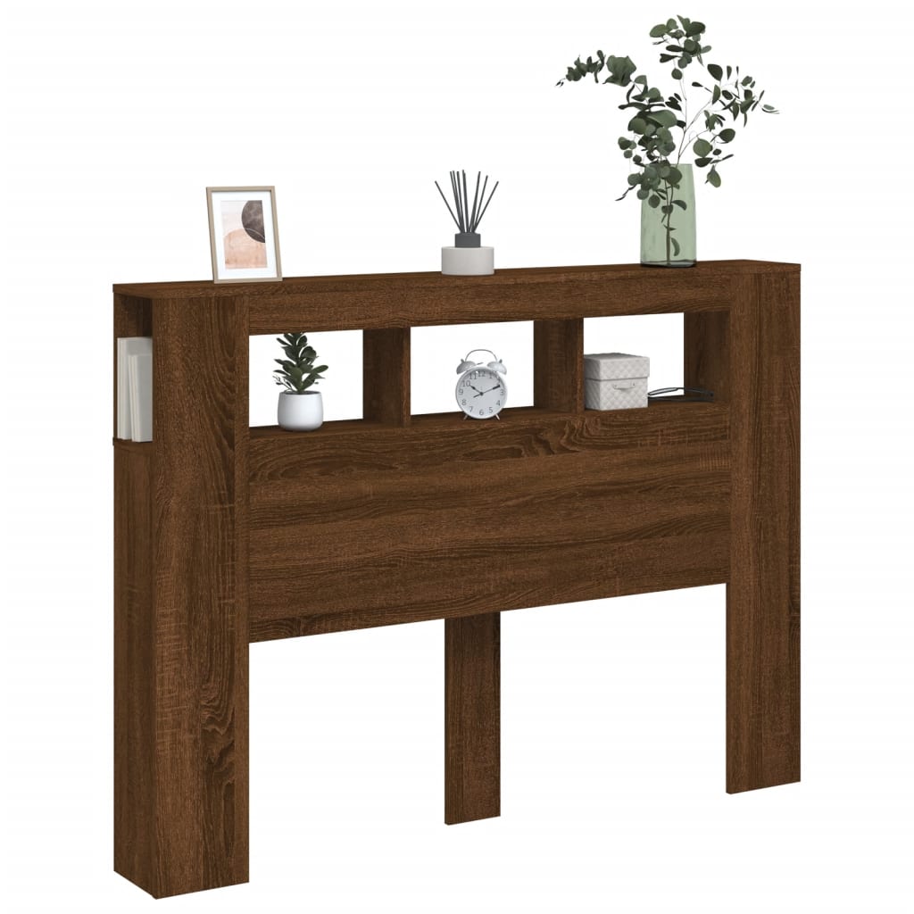 Tête de lit à LED chêne marron 140x18,5x103,5cm bois ingénierie - XIOS