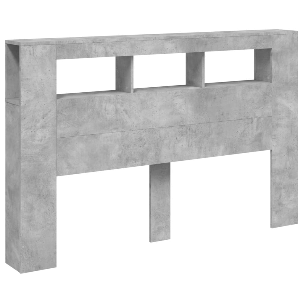 Tête de lit à LED gris béton 160x18,5x103,5cm bois d'ingénierie - XIOS