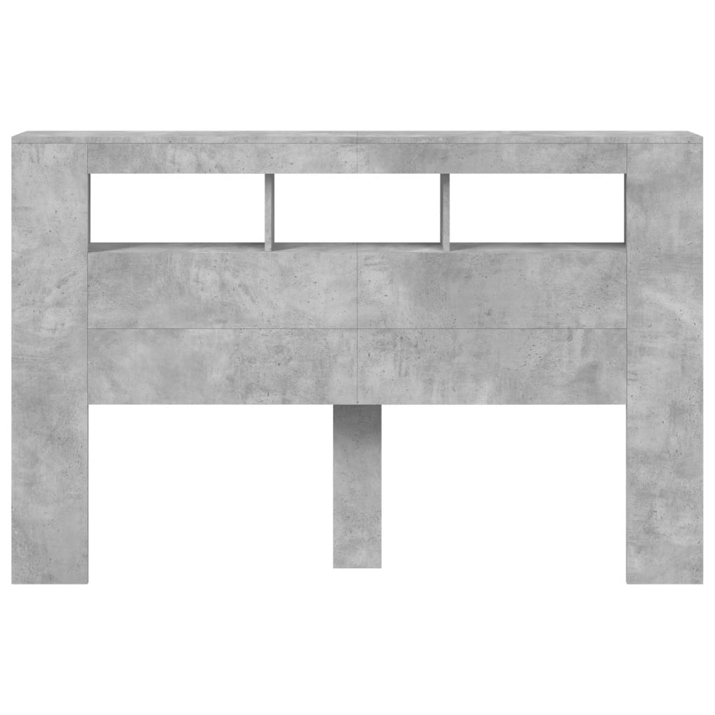 Tête de lit à LED gris béton 160x18,5x103,5cm bois d'ingénierie - XIOS