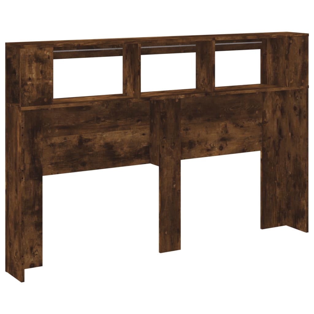 Tête de lit à LED chêne fumé 160x18,5x103,5cm bois d'ingénierie - XIOS