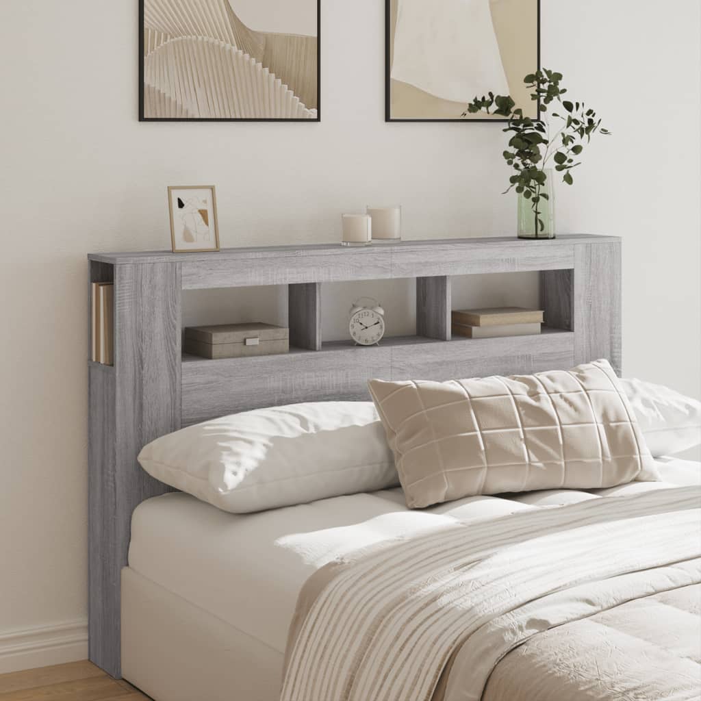 Tête de lit à LED sonoma gris 160x18,5x103,5 cm bois ingénierie - XIOS