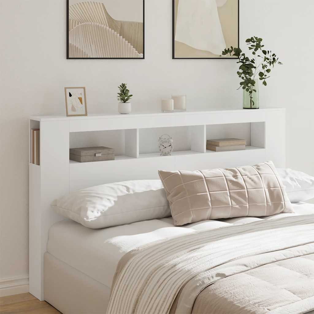 Tête de lit à LED blanc 180x18,5x103,5 cm bois d'ingénierie - XIOS