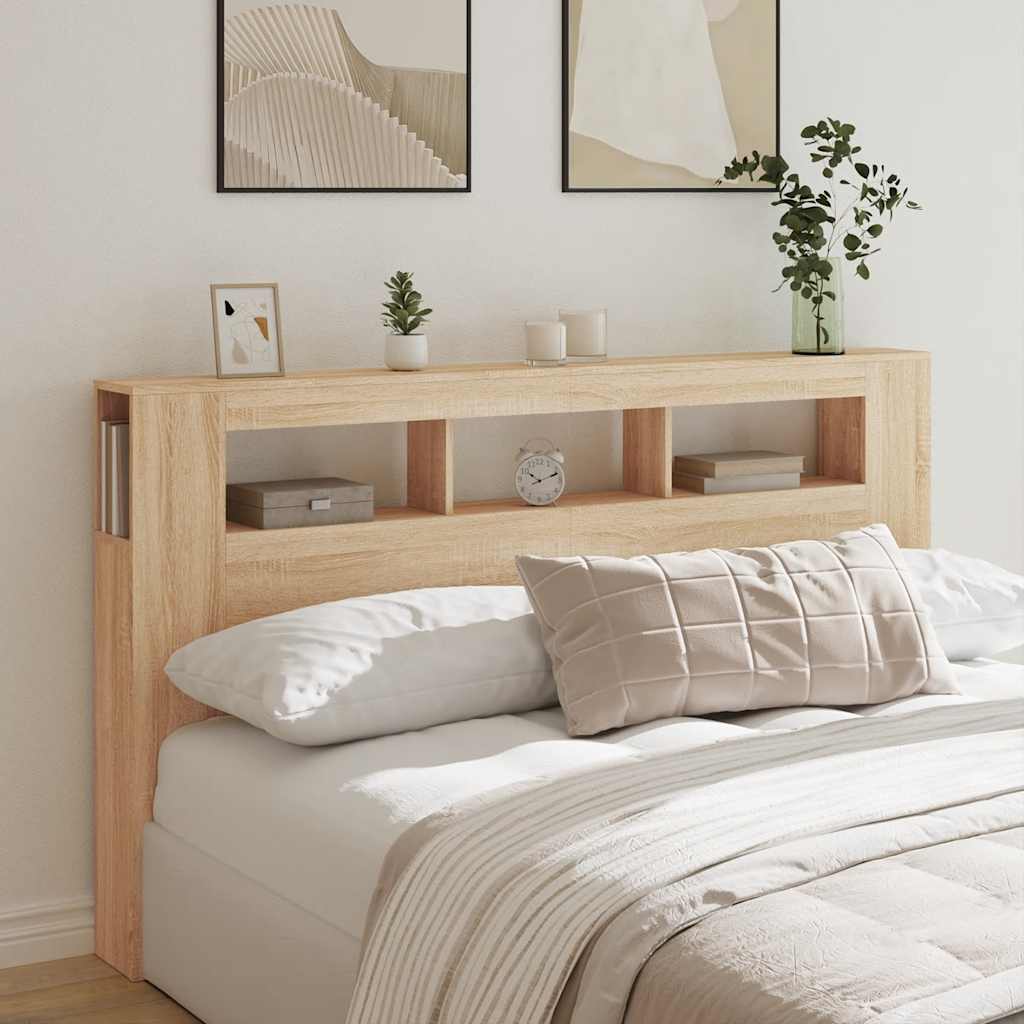 Tête de lit à LED chêne sonoma 180x18,5x103,5cm bois ingénierie - XIOS