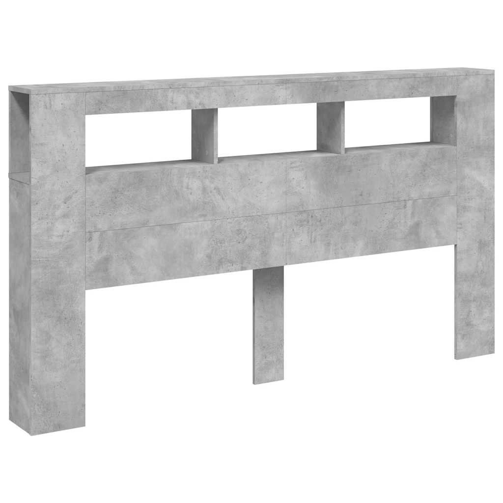 Tête de lit à LED gris béton 180x18,5x103,5cm bois d'ingénierie - XIOS