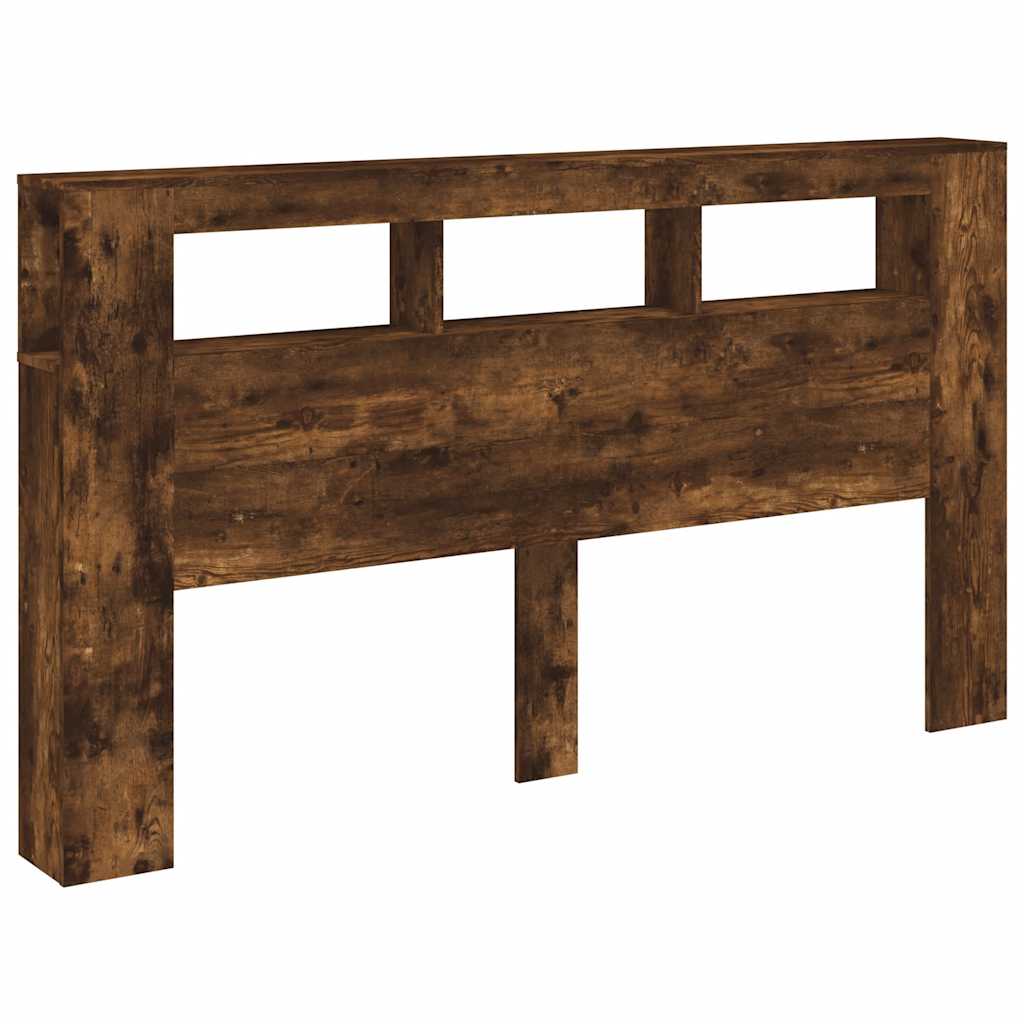 Tête de lit à LED chêne fumé 180x18,5x103,5cm bois d'ingénierie - XIOS