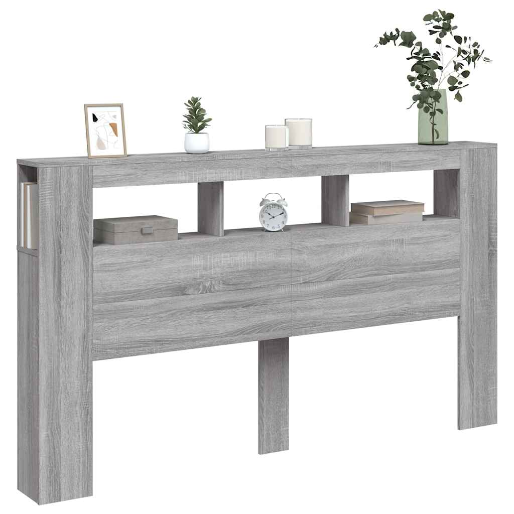 Tête de lit à LED sonoma gris 180x18,5x103,5 cm bois ingénierie - XIOS