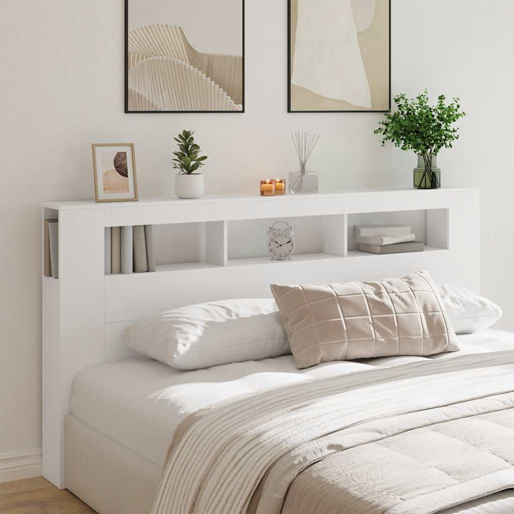 Tête de lit à LED blanc 200x18,5x103,5 cm bois d'ingénierie - XIOS