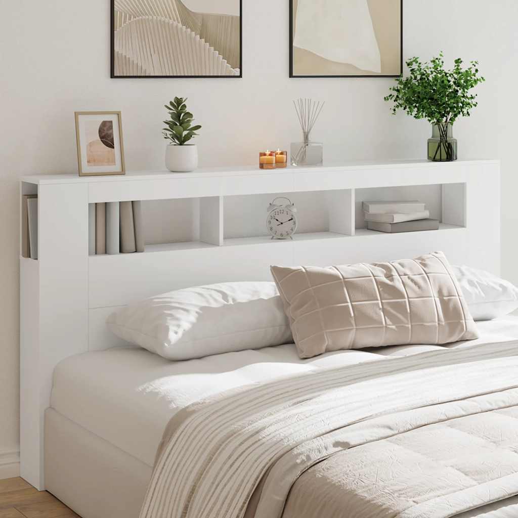 Tête de lit à LED blanc 200x18,5x103,5 cm bois d'ingénierie - XIOS