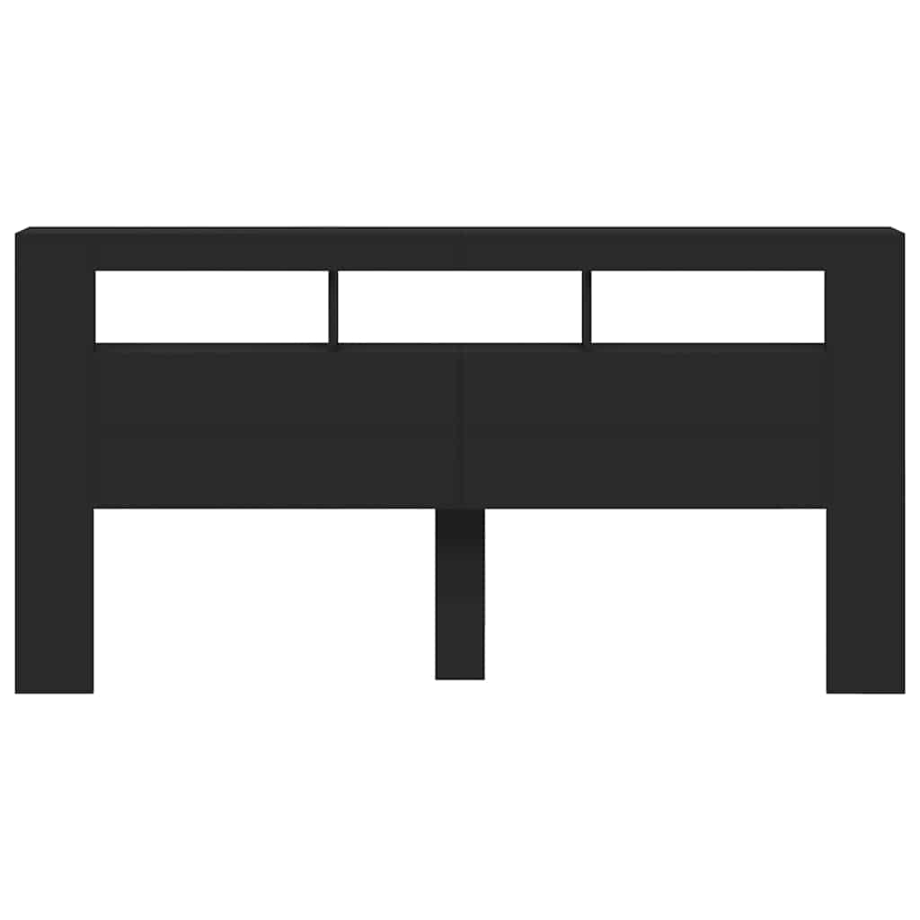 Tête de lit à LED noir 200x18,5x103,5 cm bois d'ingénierie - XIOS