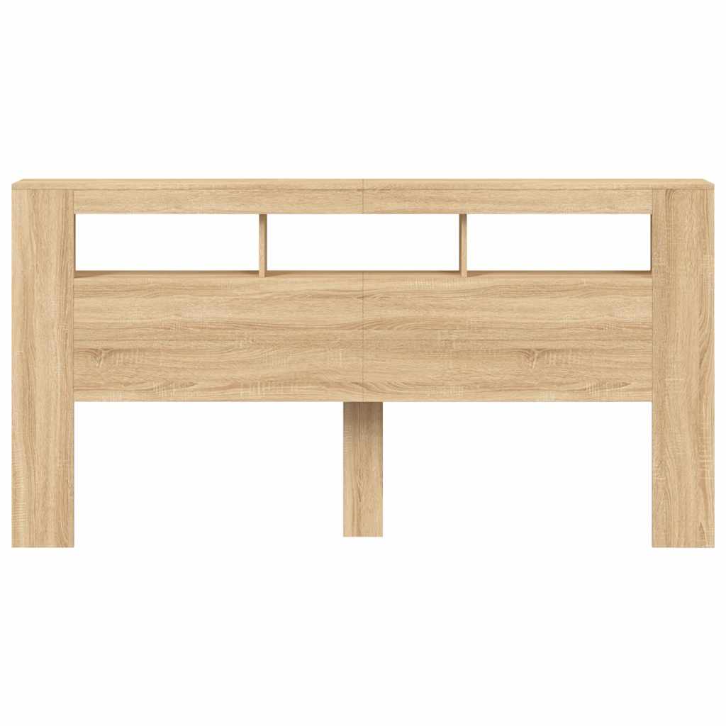 Tête de lit à LED chêne sonoma 200x18,5x103,5cm bois ingénierie - XIOS