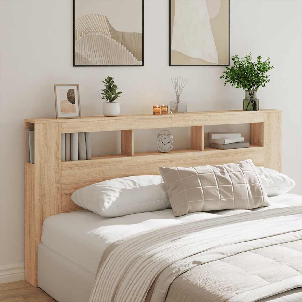 Tête de lit à LED chêne sonoma 200x18,5x103,5cm bois ingénierie - XIOS