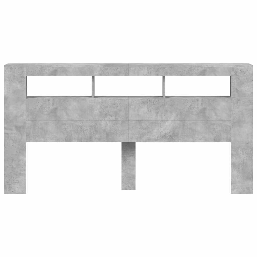 Tête de lit à LED gris béton 200x18,5x103,5cm bois d'ingénierie - XIOS