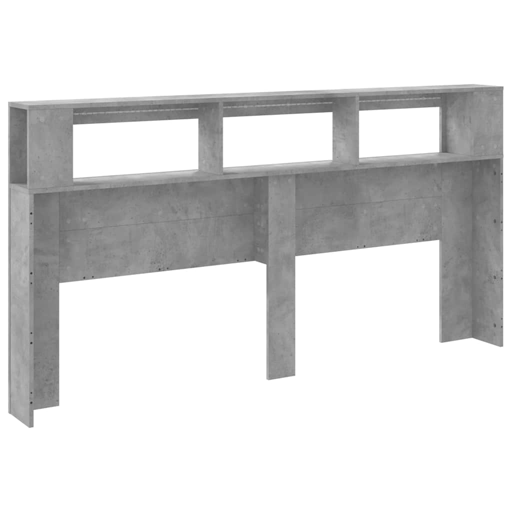 Tête de lit à LED gris béton 200x18,5x103,5cm bois d'ingénierie - XIOS
