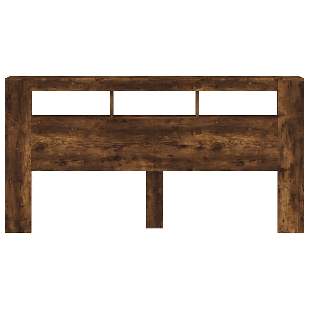Tête de lit à LED chêne fumé 200x18,5x103,5cm bois d'ingénierie - XIOS